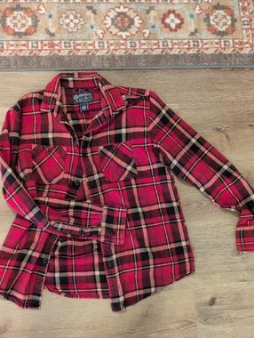 American Rag Red Black Plaid Flannel Shirt